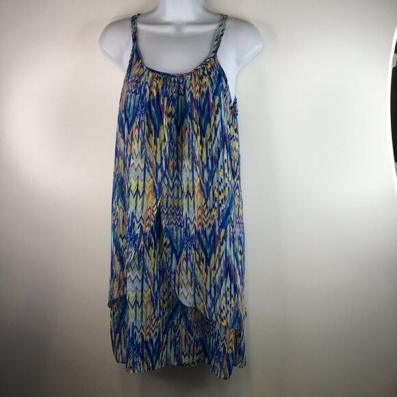 Bisou Bisou Sleeveless Multicolor Lined Overlay Dress Size 4 - Picture 3 of 10